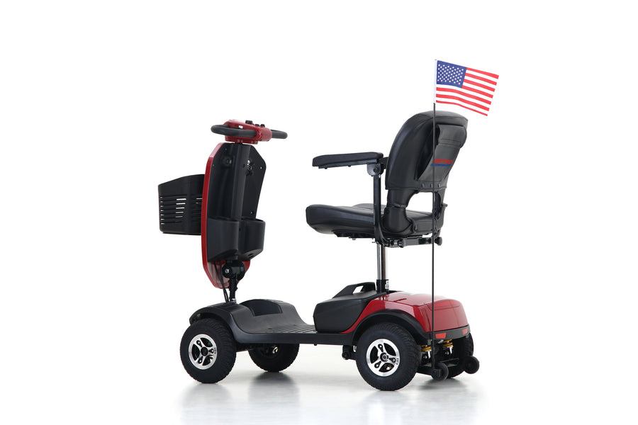 Segmart Mobility Scooter for Seniors, 20''W Armrest, Windshield, Rear Suspension, Front Rear Light, Cup Holder, USB Charging Port, Gift Flag, 300lbs, Blue