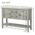 Segmart Console Table with 4 Storage Drawers, Wood Buffet Sideboard Desk with 2 Cabinets and Bottom Shelf, S5262