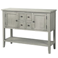 Segmart Console Table with 4 Storage Drawers, Wood Buffet Sideboard Desk with 2 Cabinets and Bottom Shelf, S5262