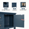 Buffet Sideboard, Console Table with 4 Storage Drawers, 46" x 15" x 34" Wood Buffet Sideboard Desk with 2 Cabinets and Bottom Shelf, Retro Console Table Entryway Table Accent Table for Entryway, S88001