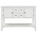 Wood Buffet Sideboard, Console Table with 4 Storage Drawers, Wood Buffet Sideboard Desk with 2 Cabinets and Bottom Shelf, Retro Tall Console Table Entryway Table Accent Table for Entryway, SS15480
