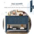 Segmart Console Table with 4 Storage Drawers, Wood Buffet Sideboard Desk with 2 Cabinets and Bottom Shelf, S5262