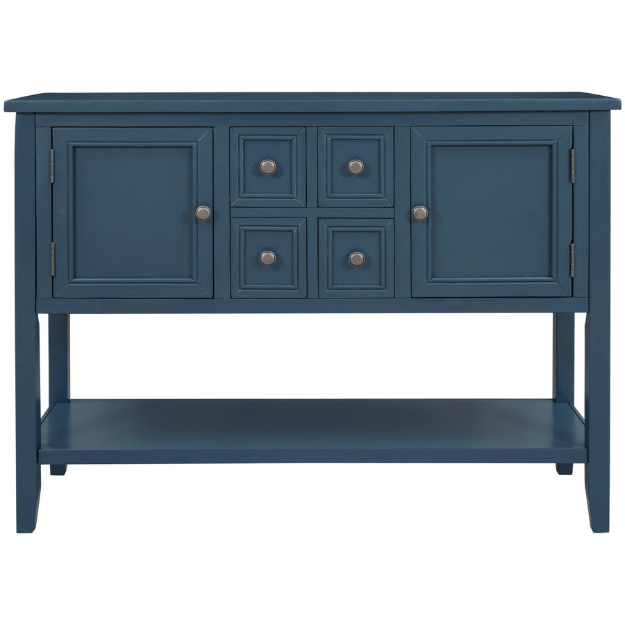 Segmart Console Table with 4 Storage Drawers, Wood Buffet Sideboard Desk with 2 Cabinets and Bottom Shelf, S5262