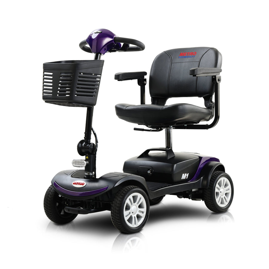 Segmart Mobility Scooter for Seniors, 20''W Armrest, Rear Suspension, Front Rear Light, 300lbs, Purple
