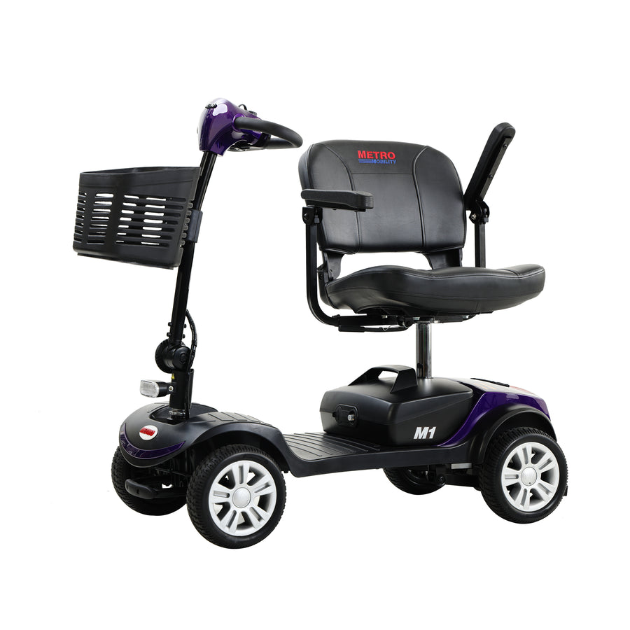 Segamrt 4 Wheel Mobility Scooter for Seniors, 20''W Compact Travel Scooter with Front Rear Light, Purple