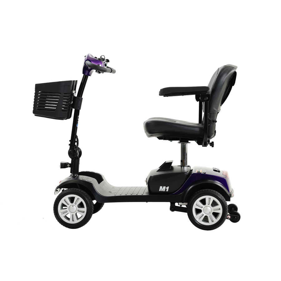 Compact Mobility Scooters for Senior, SEGMART Heavy Duty Electric Scooters with 300W Motor, Motorized Scooter with Detachable Basket, Outdoor Scooter With Anti-Tip wheel, Purple, SS190