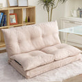 Floor Sofa Bed, Foldable Double Chaise Lounge Sofa Chair with Two Pillows, Adjustable Floor Couch and Sofa for Living Room and Bedroom, Lazy Sofa Floor Chair for Gaming, Sleeper and Reading, L2791