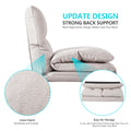 Floor Sofa Bed, Foldable Double Chaise Lounge Sofa Chair with Two Pillows, Adjustable Floor Couch and Sofa for Living Room and Bedroom, Lazy Sofa Floor Chair for Gaming, Sleeper and Reading, L2791