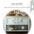 Segmart Console Table with 4 Storage Drawers, Wood Buffet Sideboard Desk with 2 Cabinets and Bottom Shelf, S5262