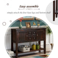 Segmart Console Table with 4 Storage Drawers, Wood Buffet Sideboard Desk with 2 Cabinets and Bottom Shelf, S5262