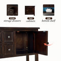 Segmart Console Table with 4 Storage Drawers, Wood Buffet Sideboard Desk with 2 Cabinets and Bottom Shelf, S5262