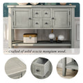 Segmart Console Table with 4 Storage Drawers, Wood Buffet Sideboard Desk with 2 Cabinets and Bottom Shelf, S5262