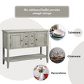 Segmart Console Table with 4 Storage Drawers, Wood Buffet Sideboard Desk with 2 Cabinets and Bottom Shelf, S5262