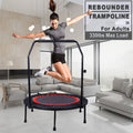 Segmart 40" Foldable Mini Trampoline, Fitness Rebounder with Adjustable Foam Handle, Fitness Exercise Rebounder Trampoline for Adults, Indoor/Garden Workout, 300lbs, Black