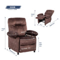 Home Recliner Chair with Remote Control for Living Room, Single Velvet Ergonomic Recliner Chair with Cup Holders, for Home Theater Seating Living Room Lounge Chaise, Brown, S12561