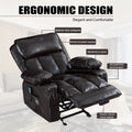 Segmart Massage Recliner Chairs with Remote Control, PU Leather Ergonomic Recliner Chair with Bread-Type Handrail & Padded Seat Backrest, Black, S12549