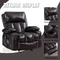 Segmart Massage Recliner Chairs with Remote Control, PU Leather Ergonomic Recliner Chair with Bread-Type Handrail & Padded Seat Backrest, Black, S12549