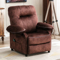 Home Recliner Chair with Remote Control for Living Room, Single Velvet Ergonomic Recliner Chair with Cup Holders, for Home Theater Seating Living Room Lounge Chaise, Brown, S12561