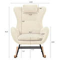 Modern Teddy Fabric Nursery Rocking Chair, Accent Rocker Chair with High Backrest for Nursery, Accent Glider Rocker Rocking Accent Chair for Living Room Bedroom Playroom
