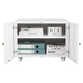 Wood File Cabinets with 2 Doors, Mobile Lateral Filing Cabinet, Printer Stand with Storage Shelves for Home Office, White