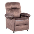 Home Recliner Chair with Remote Control for Living Room, Single Velvet Ergonomic Recliner Chair with Cup Holders, for Home Theater Seating Living Room Lounge Chaise, Brown, S12561