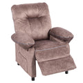 Home Recliner Chair with Remote Control for Living Room, Single Velvet Ergonomic Recliner Chair with Cup Holders, for Home Theater Seating Living Room Lounge Chaise, Brown, S12541