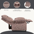 Home Recliner Chair with Remote Control for Living Room, Single Velvet Ergonomic Recliner Chair with Cup Holders, for Home Theater Seating Living Room Lounge Chaise, Brown, S12541