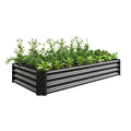 SEGMART Galvanized Raised Garden Bed, Planter Raised Garden Boxes Outdoor, Large Metal Planter Box Steel Kit for Plants, Flowers, Vegetables, Herbs, Green 7.6×3.7×0.98FT