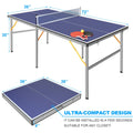 72" Midsize Ping Pong Table Set, Foldable Outdoor/Indoor Portable Table Tennis Table, Weatherproof | High-Performance Ping Pong Paddles & Balls, Premium Aluminum Table Tennis Table