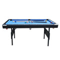 SEGMART 3 in 1 Folding Pool Table Dining Table Combo, Portable Billiards Table, Multifunctional Snooker Table, Table Games, and All Accessories Included, Black with Blue Felt