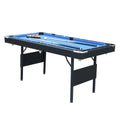 SEGMART 3 in 1 Folding Pool Table Dining Table Combo, Portable Billiards Table, Multifunctional Snooker Table, Table Games, and All Accessories Included, Black with Blue Felt