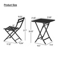 SEGMART 3-Piece Patio Bistro Set, Folding Outdoor Patio Furniture Sets, 1 Metal Folding Patio Table and 2 Chairs Indoor and Outdoor for Patio, Yard, Garden