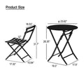SEGMART 3-Piece Patio Bistro Set, Folding Outdoor Patio Furniture Sets, 1 Metal Folding Patio Table and 2 Chairs Indoor and Outdoor for Patio, Yard, Garden
