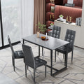 SEGMART Dining Table with 4 High-back Upholstered Chairs, Modern Dinette Set, Dining Table & Chairs Set for 4 Persons, Small Home Kitchen Dining Table Set, Ideal for Apartment Breakfast Nook