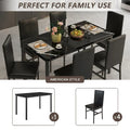 Dining Table with 6 High-back Upholstered Chairs, Modern Dinette Set, Dining Table and Chairs Set for 6 Persons, Small Home Kitchen Dining Table Set, Ideal for Apartment Breakfast Nook Bar, B1464