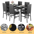 Dining Table with 6 High-back Upholstered Chairs, Modern Dinette Set, Dining Table and Chairs Set for 6 Persons, Small Home Kitchen Dining Table Set, Ideal for Apartment Breakfast Nook Bar, B1464