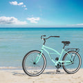 26'' Bike with Single Speed, SEGMART Lightweight Bicycle with Adjustable Beach Seat, Upgrade Beach Cruiser Bike with Rear Cargo Rack for Men Women Adult, Green