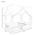 Patio Daybed, Outdoor Wicker Furniture Set with Four-Sided Canopy and Overhead Curtains, Outdoor Sofa Set w/Adjustable Seat for Patio Deck Poolside Garden Backyard