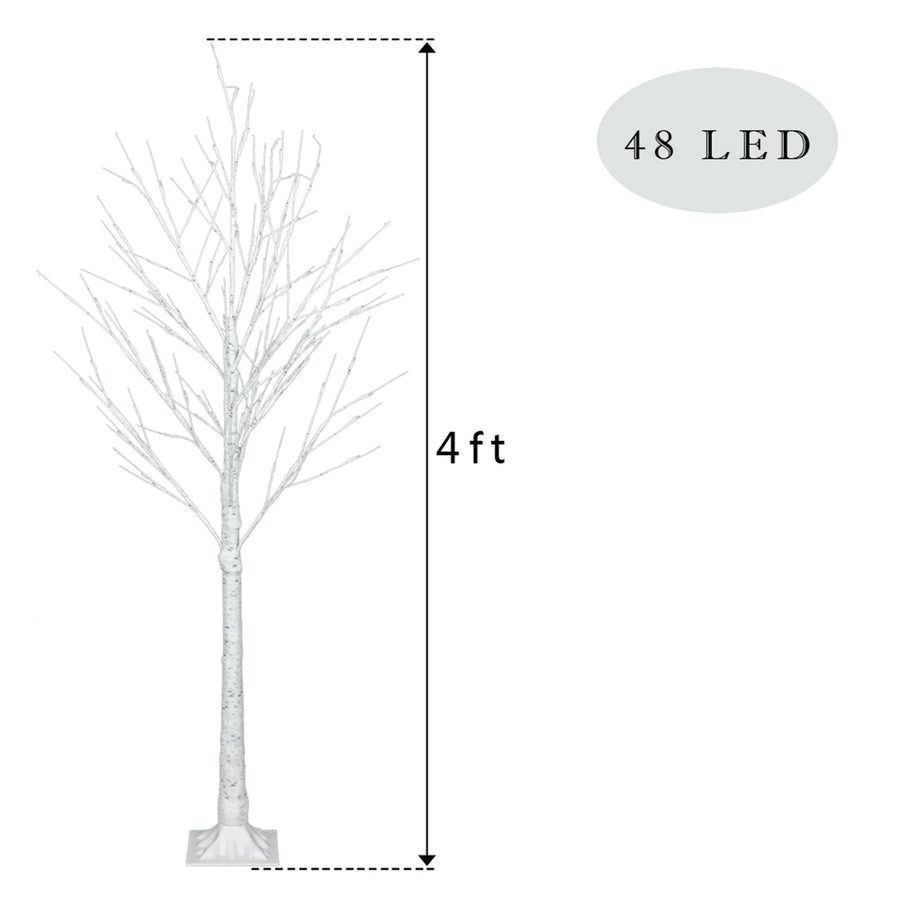Christmas Trees with White Lights, SEGMART 4 Feet Artificial Christmas Trees with 48 Warm White LED Lights, PVC Stand, for Christmas Party Decorations Tree Plugin Indoor Outdoor, S6960