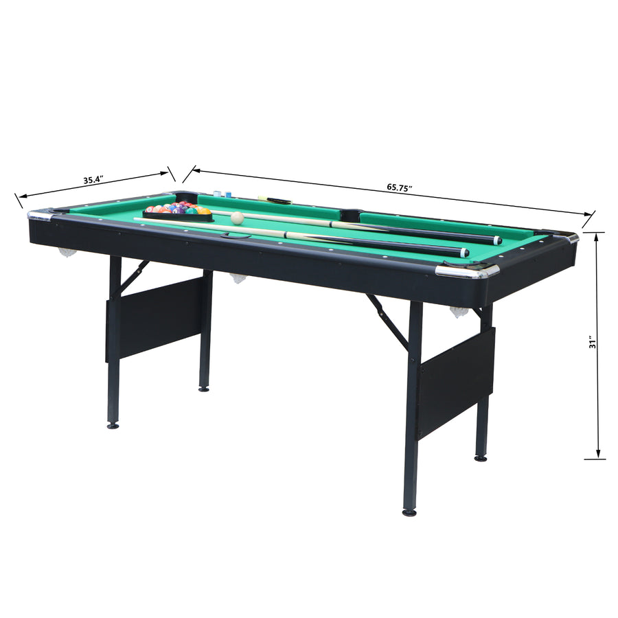 SEGMART 6 Ft Folding Pool Table, Multifunctional Billiard Table, Dining Table, Indoor Game Table, All Accessories Included, Beige with Blue Felt