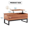Wood Lift Top Coffee Table with Hidden Compartment, 3 in 1 Multi-Function Lift Tabletop with Storage, Modern Style Dining Table for Living Room and Office, 41-inch, Rustic Oak