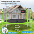 14ft Trampoline with Enclosure on Clearance, New Upgraded Kids Outdoor Trampoline with Basketball Hoop and Ladder, Heavy-Duty Round Outdoor Backyard Bounce Jumper Trampoline for Boys Girls