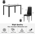 SEGMART Kitchen Dining Table Set for 4, Home Kitchen Table with Marble Tabletop and 4 PU Leather Chairs, Metal Frame Pub Table Set, Dinette Set for Family Gathering & Dining - Easy to Assemble