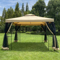 SEGMART Gazebo with Netting, Outdoor Patio Gazebo with Screen, Canopy Tent Sun Shelter Gazebo Tent Screen House, Gazebo With Double Roof for Outside Yard Deck, Screened, 10, Multi-Color