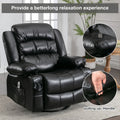 PU Leather Electric Massage Swivel Recliner Chair with Remote Control, Larg Recliner Chair for adult, Heavy Duty Electric Massage Rocking Chair Recliners Sofa Lounge Chair for Living Room, Black
