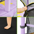 55'' Mini Round Kids Trampoline with Safety Enclosure Net and Spring Pad, Outdoor Indoor Small Trampoline for Kids, Toddlers Trampoline for Indoor Outdoor, Gift for Boy Girl, Age 1-8, Purple