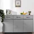 Storage Buffet Cabinet, 52'' X 15.7'' X 32'' Sideboard Buffet Storage Cabinet w/3 Storage Drawers and 3 Door Cabinets, Simple Sideboard Table with Steel Tube Legs for Dining Room, 176.4 lbs, S1393