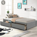 Twin Size Bed with 2 Drawers, SEGMART Twin Bed Frame with Storage, Twin Bed Frames for Kids/Adults/Teens, Bed Frame No Box Spring Needed, Platform Bed Frame with Wood Slat Support, Espresso, LLL4667