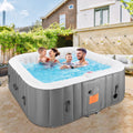 SEGMART 4-6 Person Inflatable Hot Tub Spa with 130 Jets, 73" Outdoor Spa Blow Up Hottub, Outdoor Portable Hottub with Insulated Cover, Floor Protector