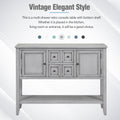 Console Table Buffet Sideboard, Upgraded Buffet Cabinet Sideboard with 4 Storage Drawers 2 Cabinets and Bottom Shelf, Wood Console Table Storage Cabinet for Dining Room Home, Antique Gray